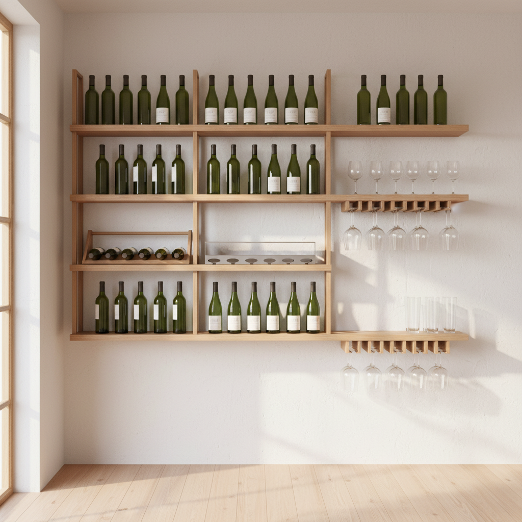 Novo 6 Bottle Silver Finish Wine Rack