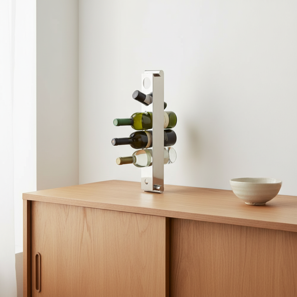 Novo 6 Bottle Silver Vertical Wine Rack