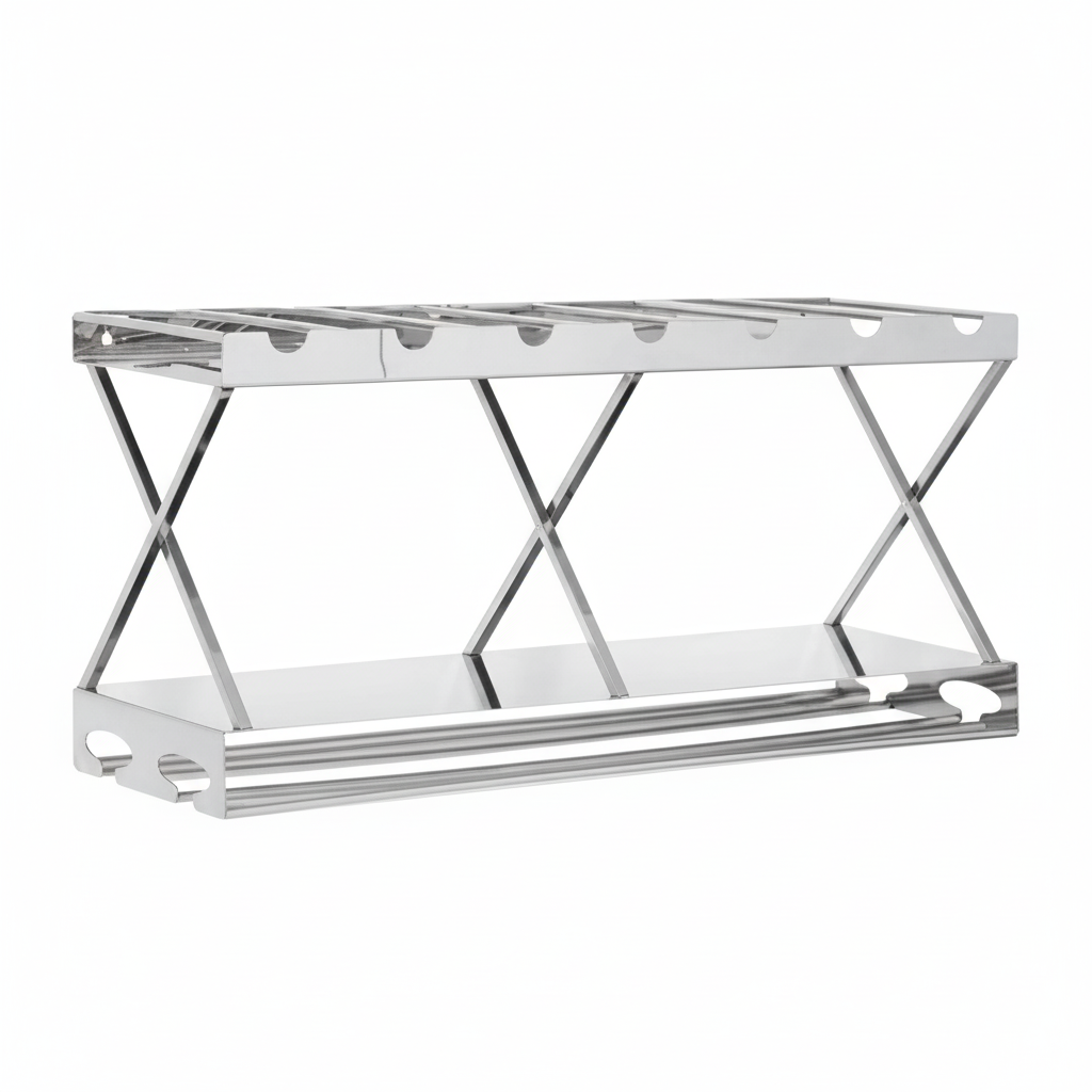 Novo 2 Tier 7 Bottle Silver Wine Rack