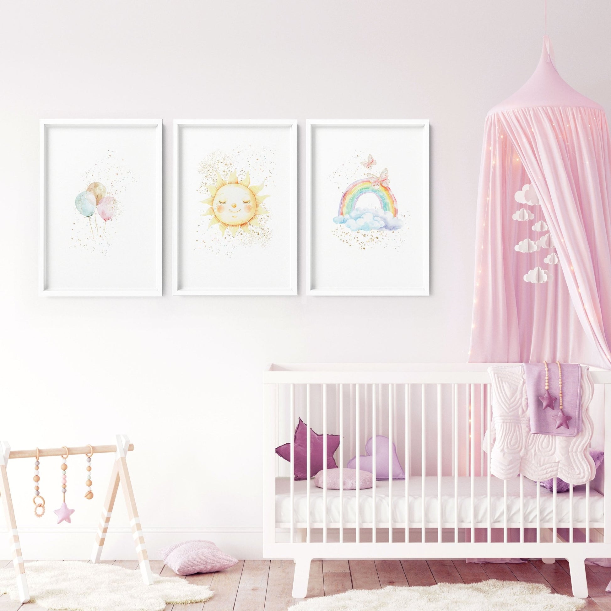 Nursery Rainbow Decor | Set of 3 wall art prints