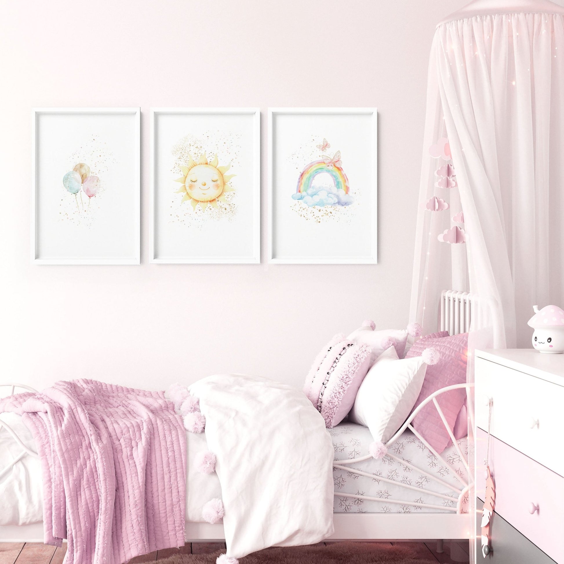 Nursery Rainbow Decor | Set of 3 wall art prints