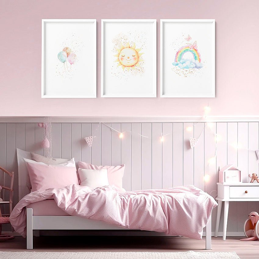 Nursery Rainbow Decor | Set of 3 wall art prints