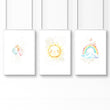 Nursery Rainbow Decor | Set of 3 wall art prints