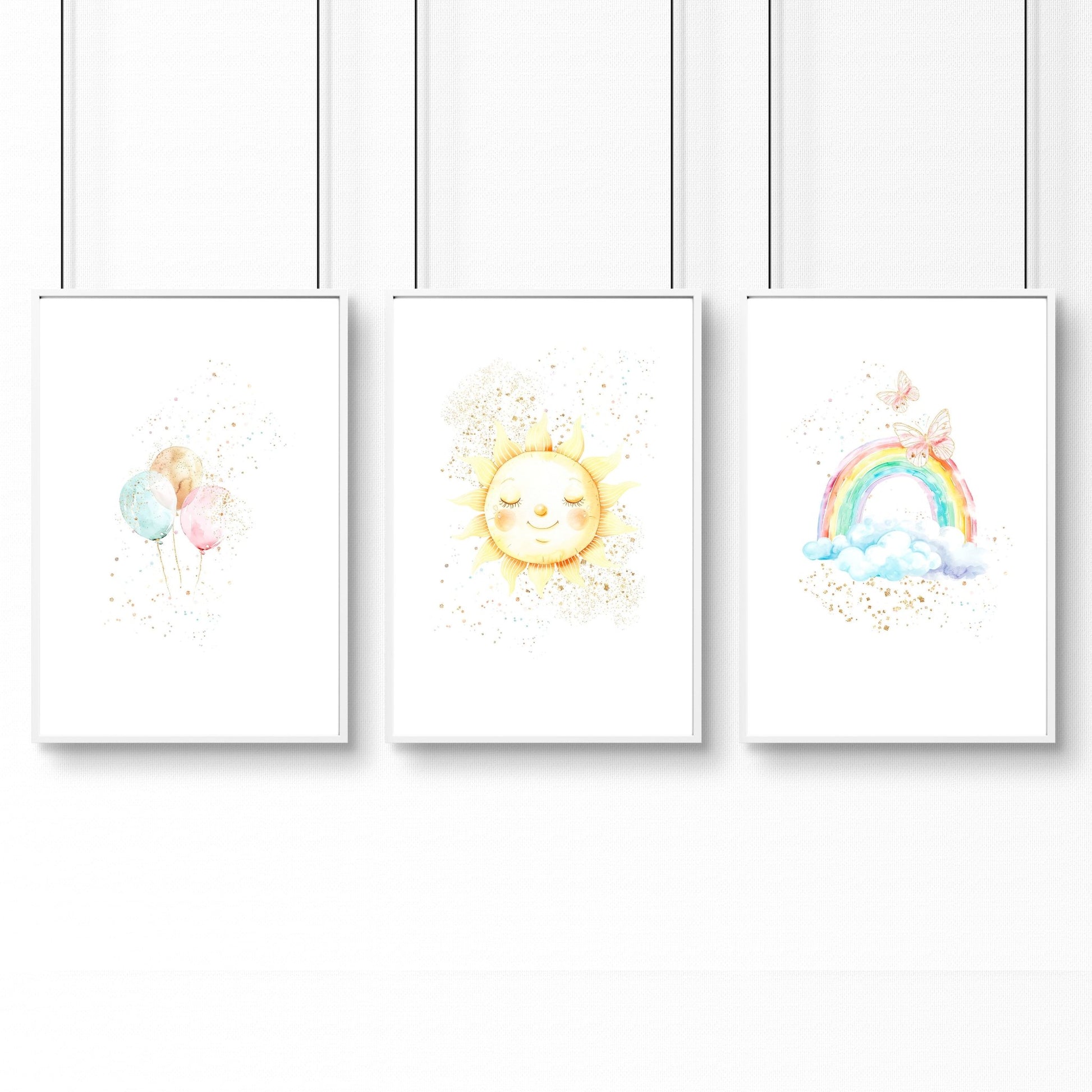 Nursery Rainbow Decor | Set of 3 wall art prints