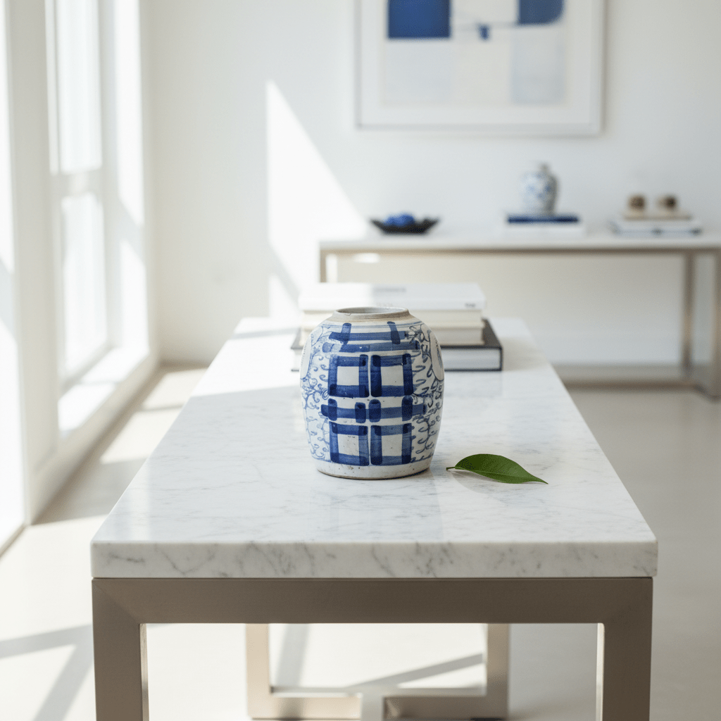 Old Blue & White Porcelain Jar n° 1