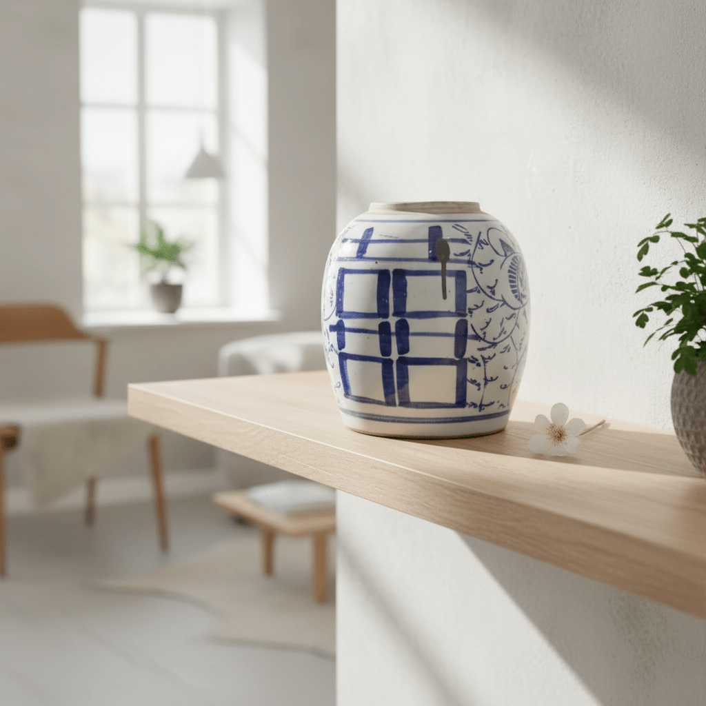Old Blue & White Porcelain Jar n° 2