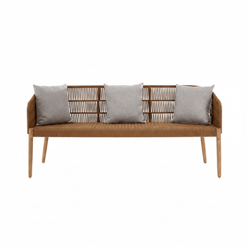 Opus 3 Seat Grey Sofa with Wooden Legs