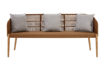 Opus 3 Seat Grey Sofa with Wooden Legs