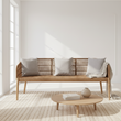 Opus 3 Seat Grey Sofa with Wooden Legs
