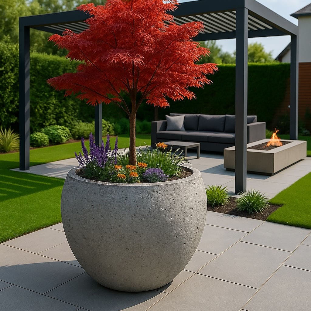 Orbello | Onyx Dusk – 110cm XXL Concrete Sphere Planter – 686L Round Plant Pot