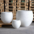 Orbello | White Mist – 35cm Medium Concrete Sphere Planter – 25L Round Plant Pot