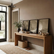 Oriental Wall Art Panels | Japanese Moon & Pampas Grass Beige & Black displayed on a wall in a styled room — view 10