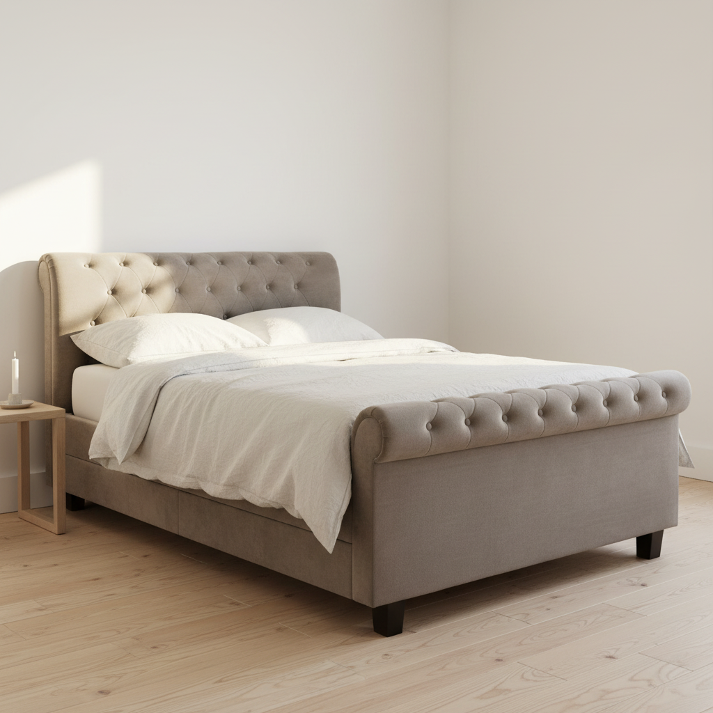 Orlando Grey Ottoman Double Bed