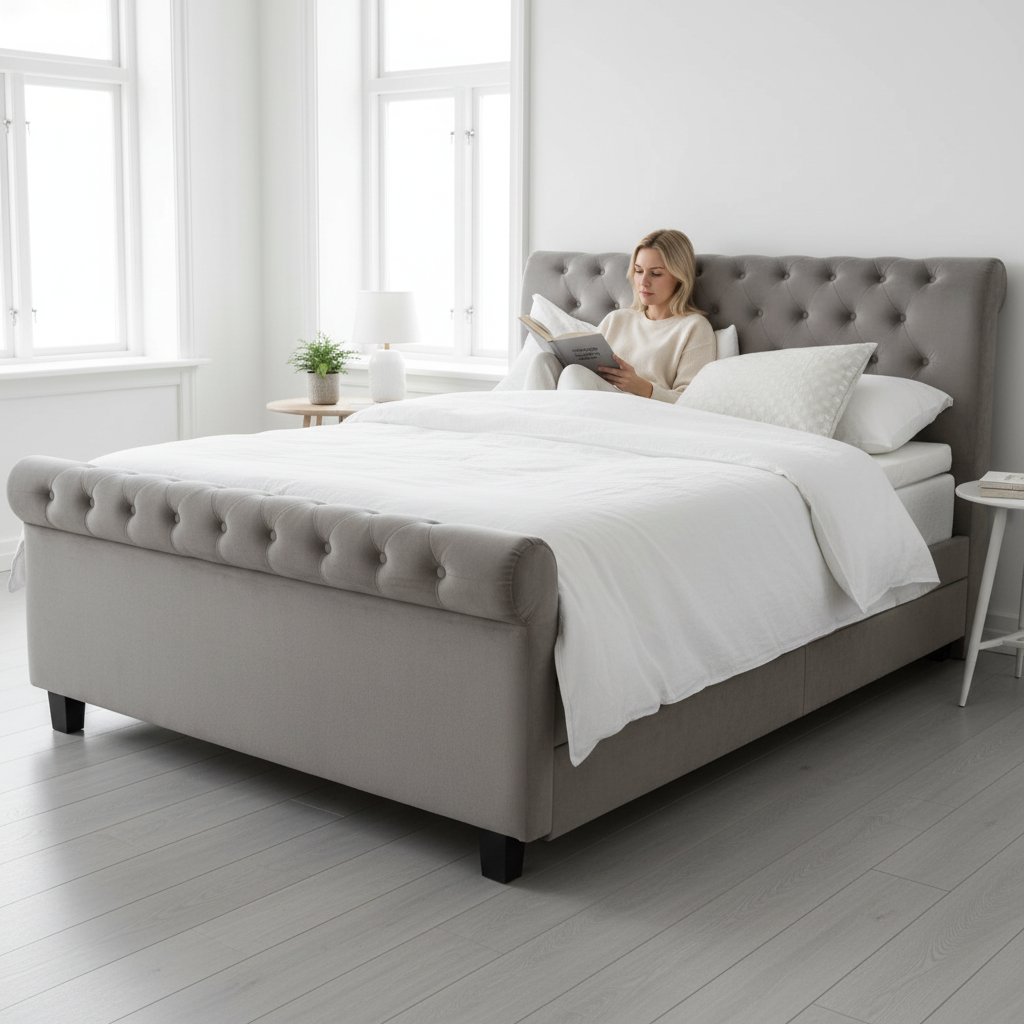 Orlando Grey Ottoman King Bed