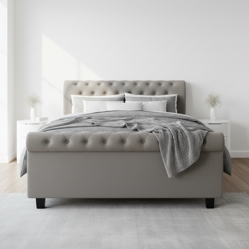 Orlando Grey Ottoman King Bed