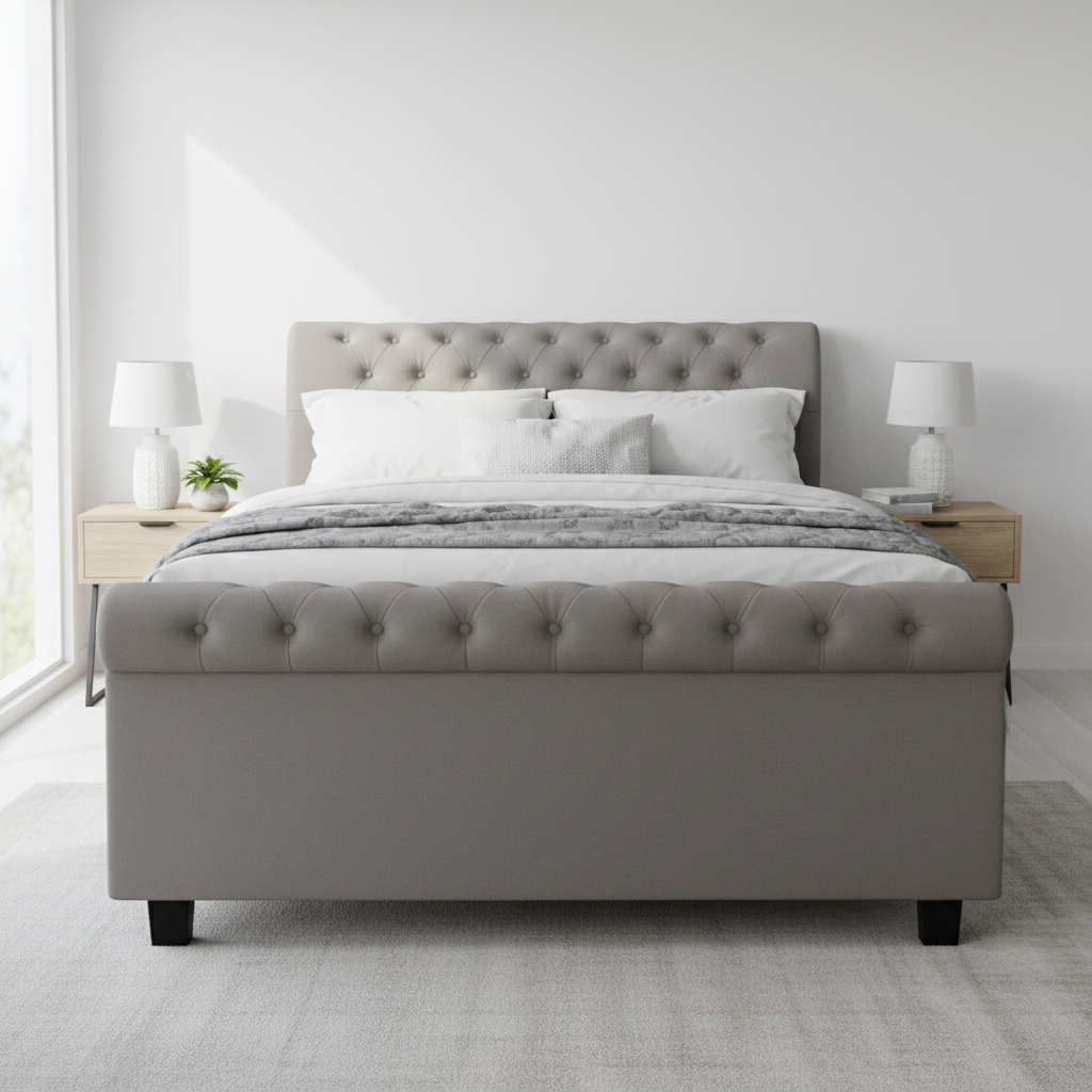 Orlando Grey Ottoman King Bed