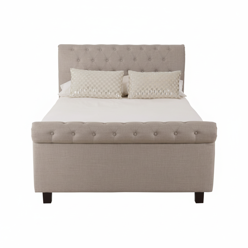 Orlando Light Grey Ottoman Double Bed