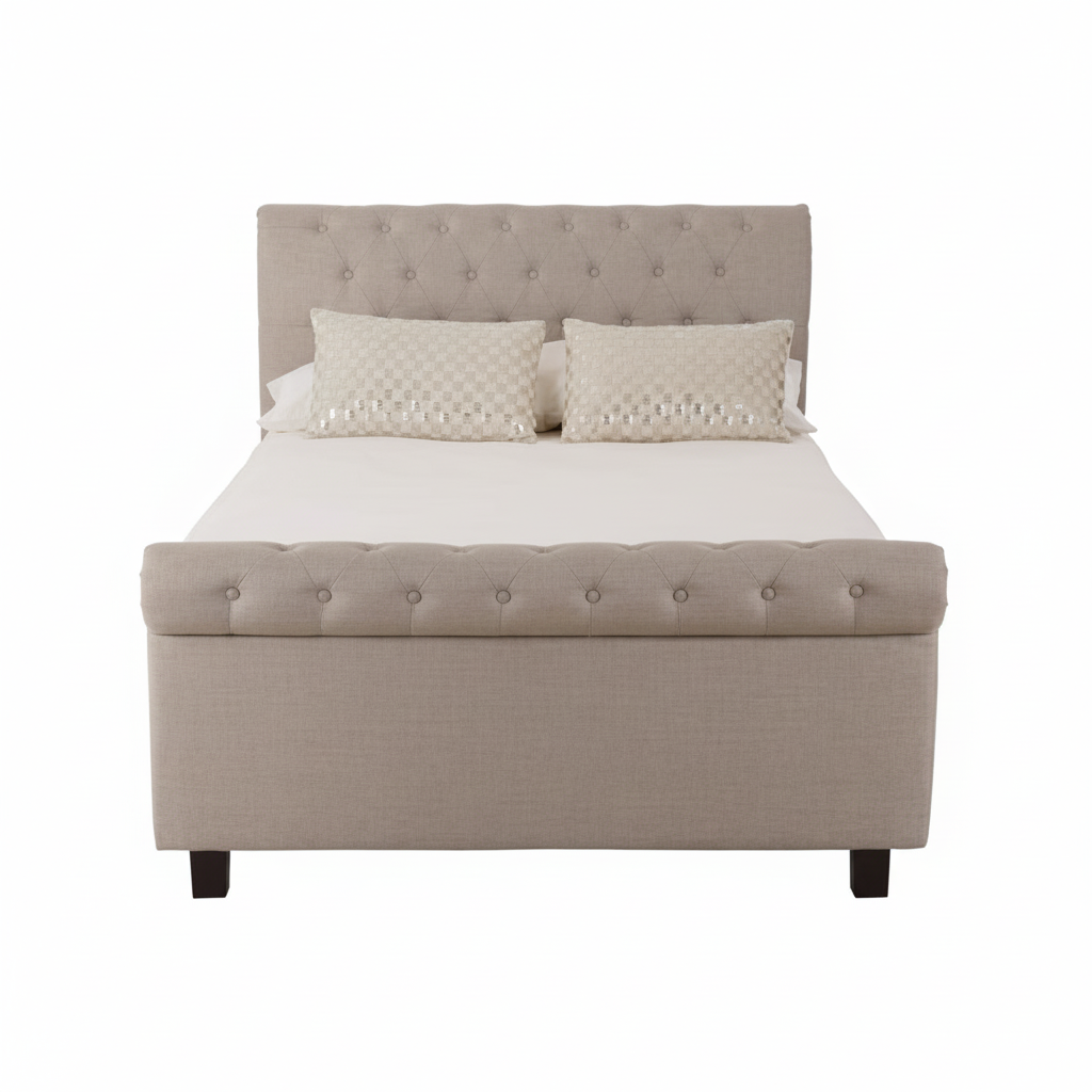 Orlando Light Grey Ottoman Double Bed