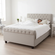 Orlando Light Grey Ottoman Double Bed