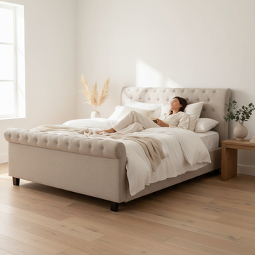 Orlando Light Grey Ottoman King Bed