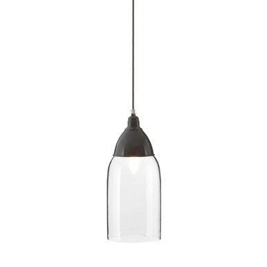 Oslo Grey Glass and Iron Pendant Light