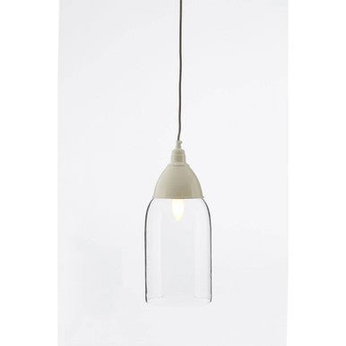 Oslo White Glass and Iron Pendant Light