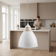 Oslo Large White Bell Shaped Pendant Light