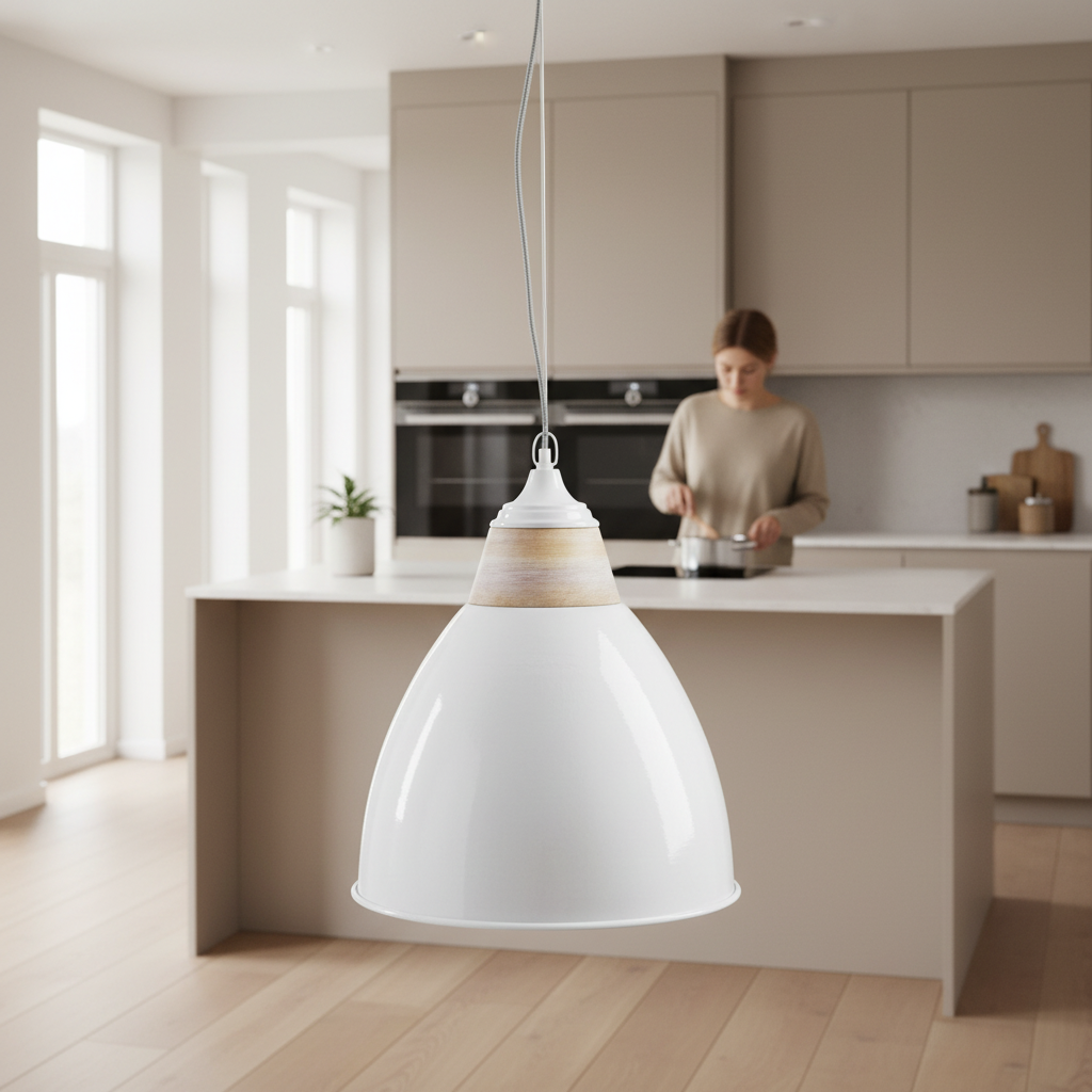 Oslo Large White Bell Shaped Pendant Light