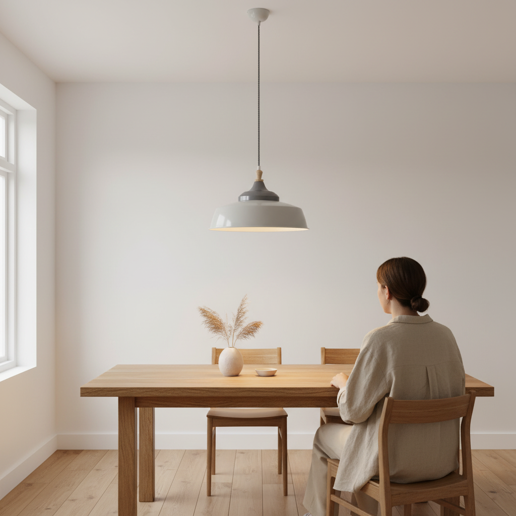Oslo Large White Bowl Shaped Pendant Light