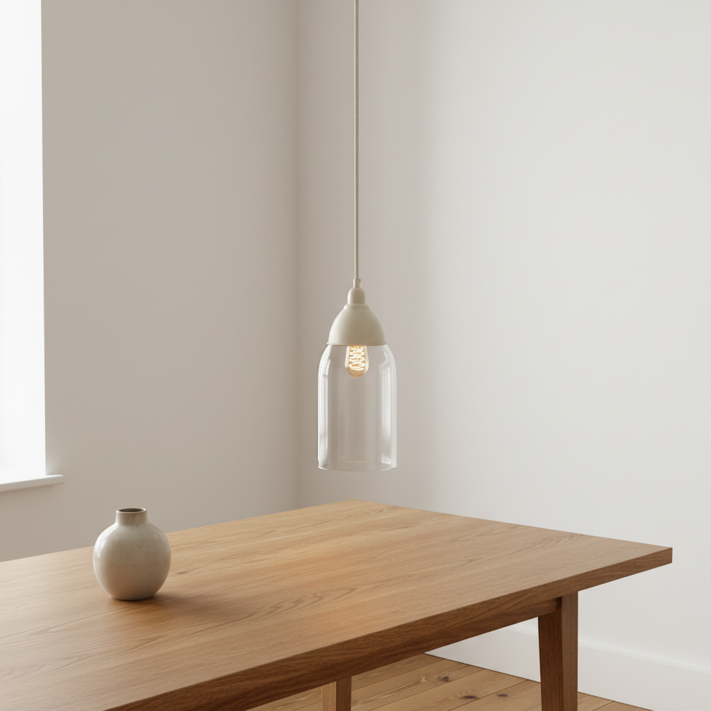 Oslo White Glass and Iron Pendant Light