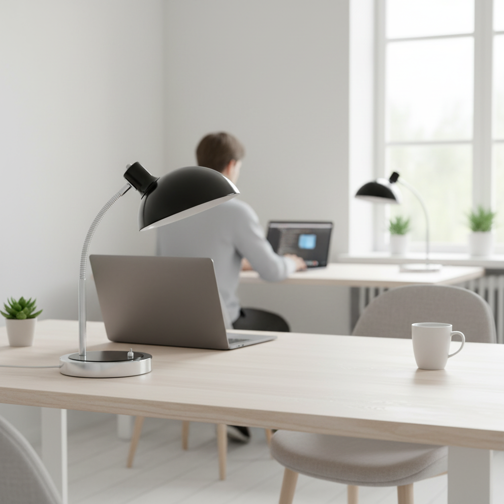 Osvaldo Black Metal Adjustable Desk Lamp