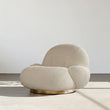 Pacha Swivel Boucle Armchair With Armrest, White
