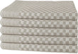 Pack of 5 Large Super Absorbent 100 Percent Cotton Tea Towels Quick Dry Durable Check Pattern Dish Cloths for Kitchen Home and Professional Use