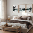 Paintings Abstract Art Landscape Japanese Ink Wash Dark Green & Black wall art displayed on a wall in a styled room — view 4