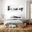 Paintings Abstract Art Landscape Japanese Ink Wash Dark Green & Black wall art displayed on a wall in a styled room — view 6