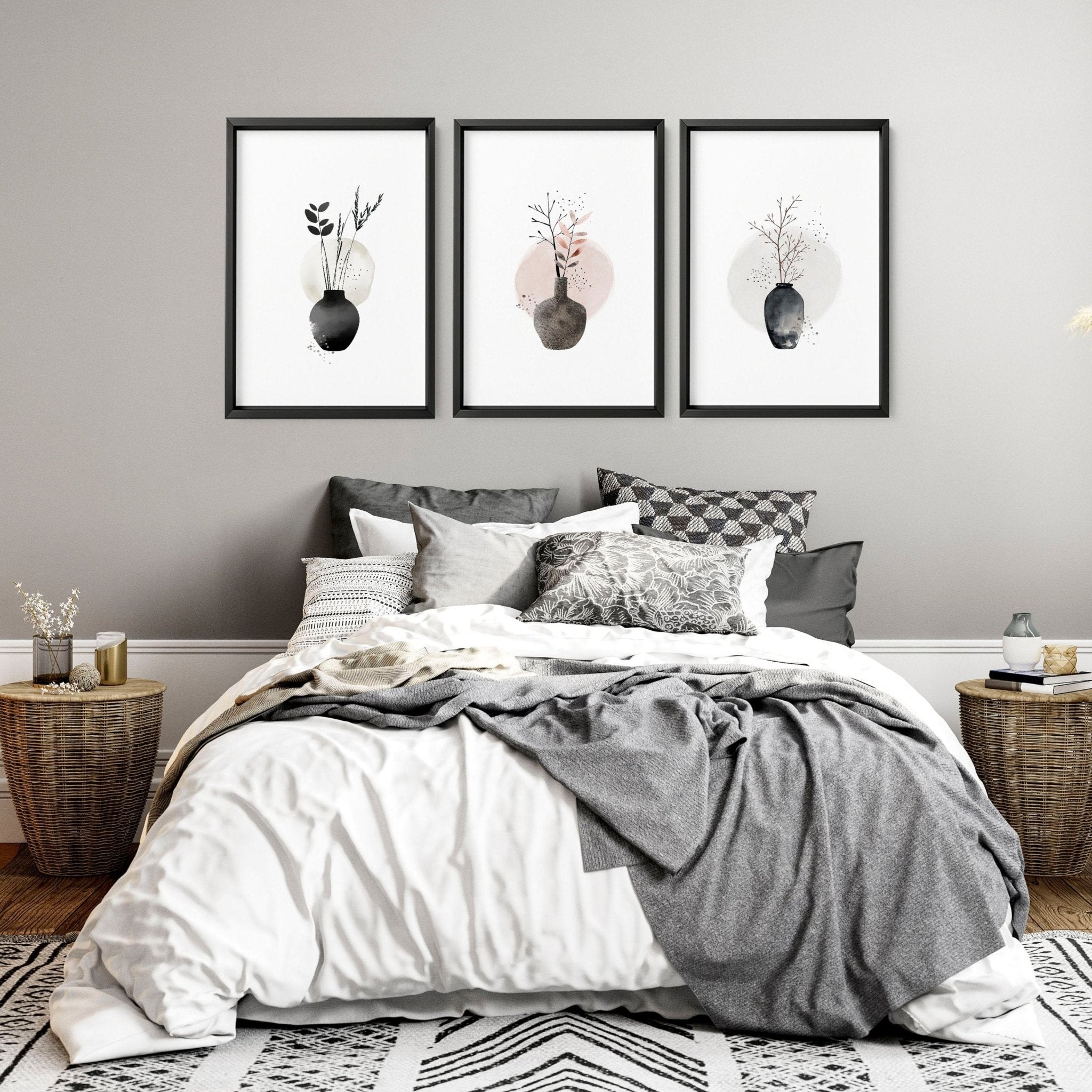 Paintings For Bedroom Wall | Set of 3 wall art prints