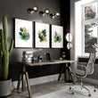 Paintings for Home Office Botanical Watercolour Leaves Green & Gold wall art displayed on a wall in a styled room — view 6