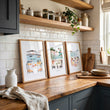 Paintings for Kitchen Walls Mediterranean Coastal Dining Scenes 