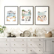 Paintings for Kitchen Walls Mediterranean Coastal Dining Scenes 