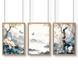 Paintings For Living Room | Set of 3 Chinoiserie Wall art Prints