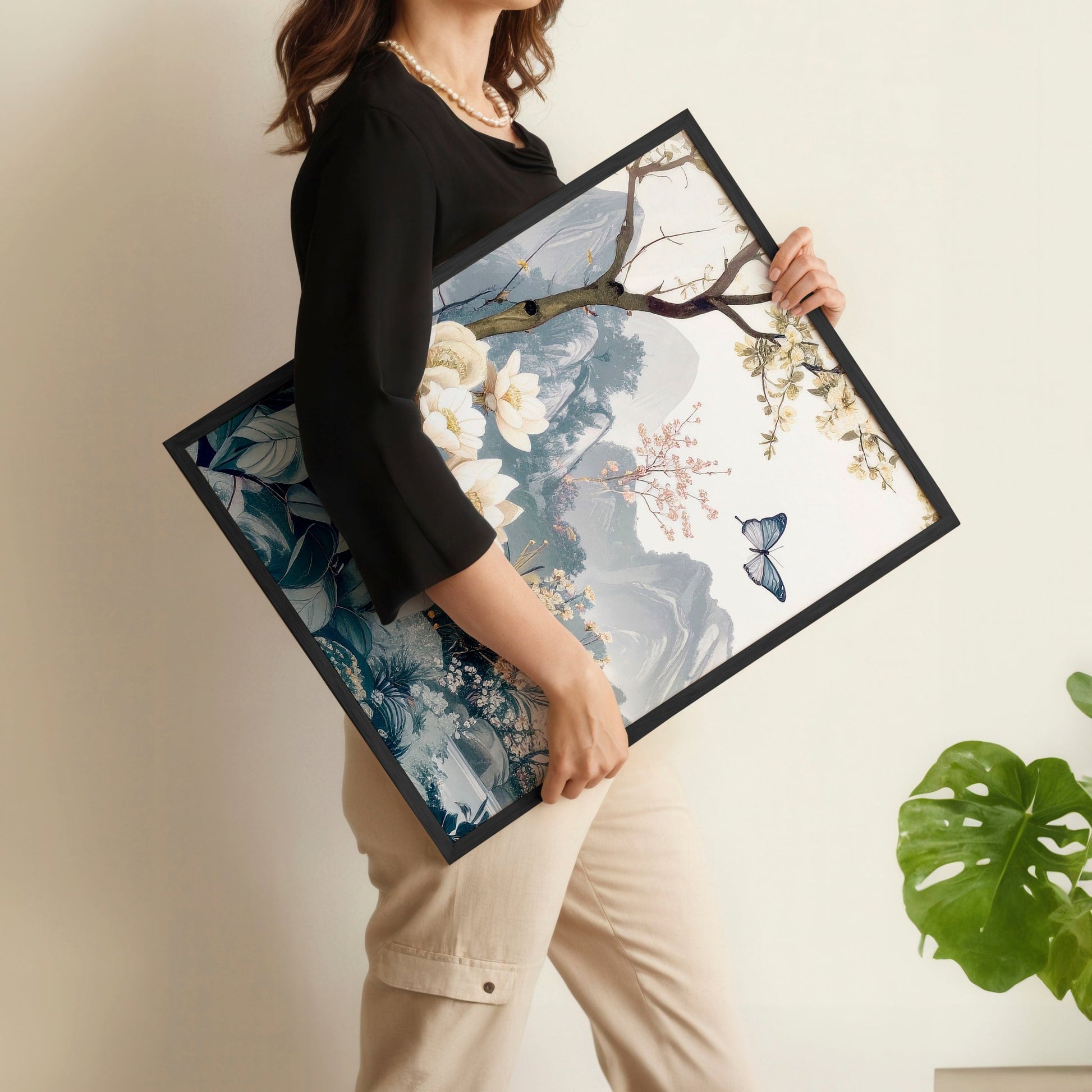 Paintings For Living Room | Set of 3 Chinoiserie Wall art Prints