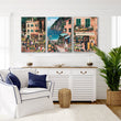 Paintings Living Room | Set of 3 Italian Lifestyle Wall art Prints