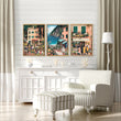 Paintings Living Room | Set of 3 Italian Lifestyle Wall art Prints