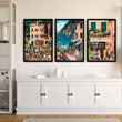 Paintings Living Room | Set of 3 Italian Lifestyle Wall art Prints