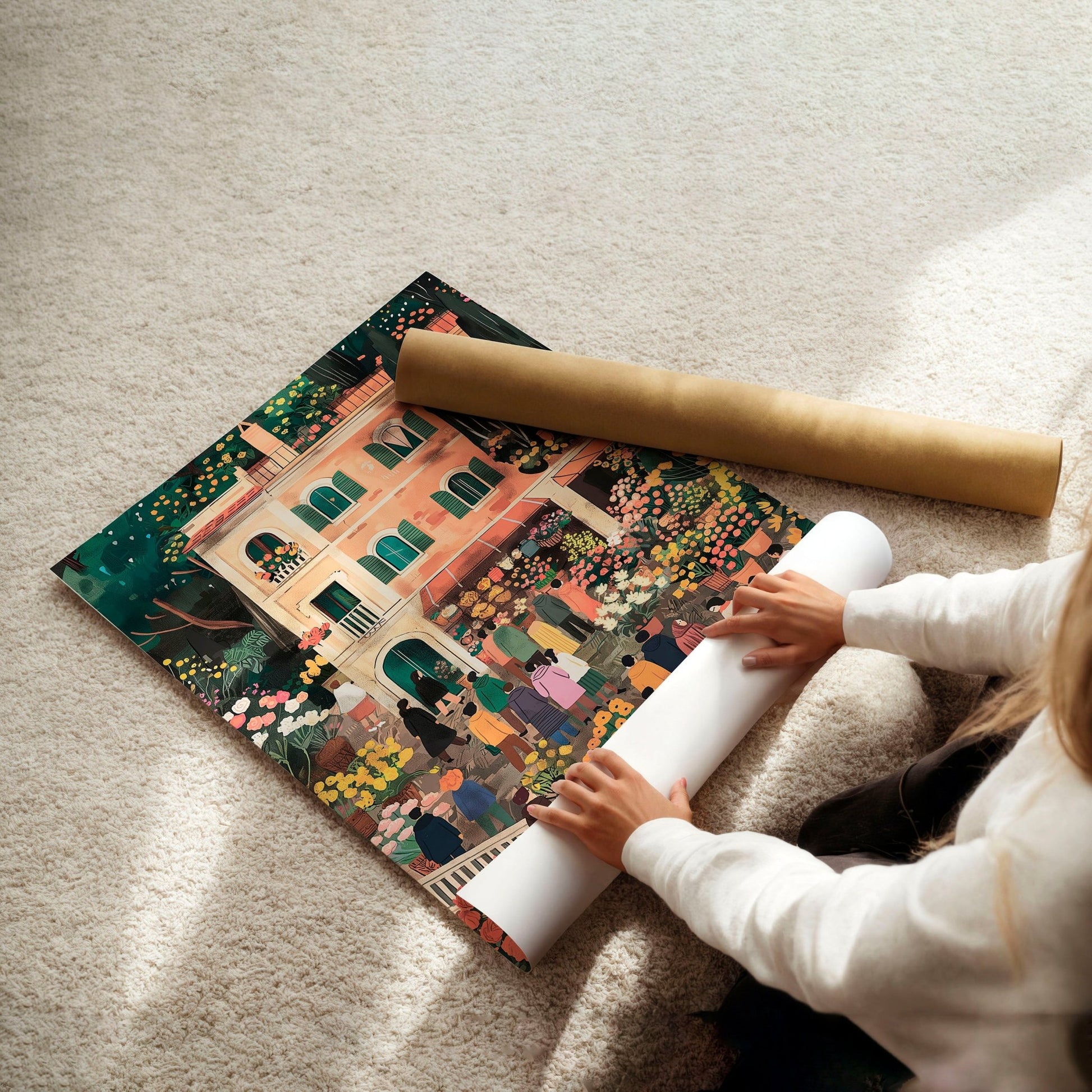 Paintings Living Room | Set of 3 Italian Lifestyle Wall art Prints