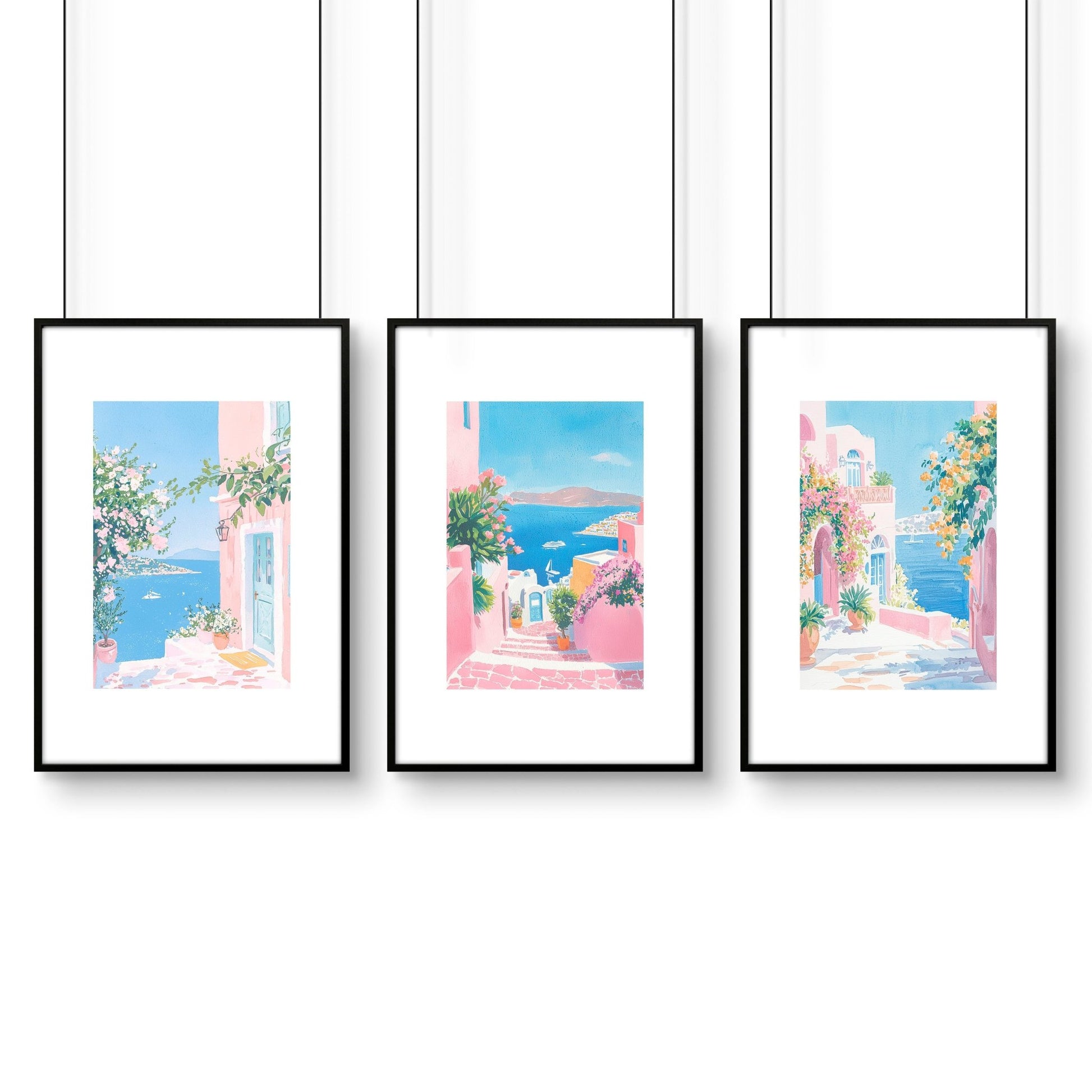 Paintings Of The Sea | Set of 3 Beach Decor Wall art Prints