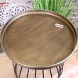 Palampur Gold Industrial Round Side Table