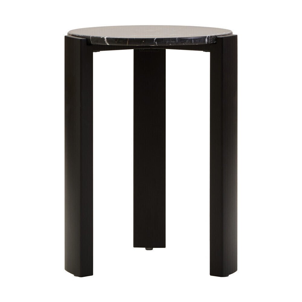 Palermo Black Marble Top Round Side Table