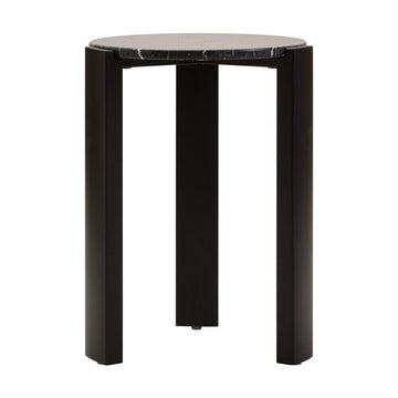 Palermo Black Marble Top Round Side Table