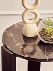 Palermo Black Marble Top Round Side Table
